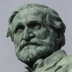 The bronze statue of Giuseppe Verdi