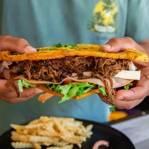 Pulled pork and plantain