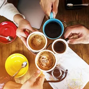 Coffee cups from above