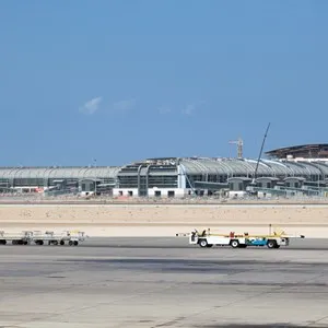 New control tower and terminal building of the Muscat International Airport. Muscat, Oman, Middle East