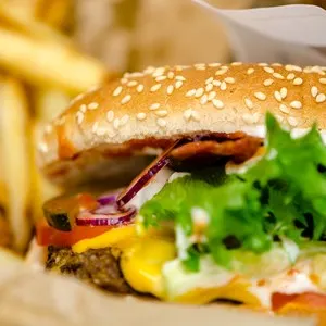 Burger and fries