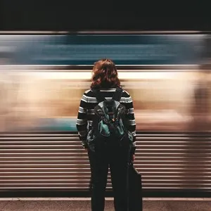 Woman at a subway station