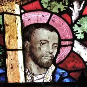 fragment of a stained glass window at the Anglican Cathedral at Stone Town in Zanzibar