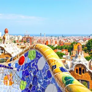 Ceramic mosaic, Park Guell, Barcelona, Gaudi