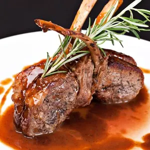 Roasted Lamb Chops on Tomato Sauce