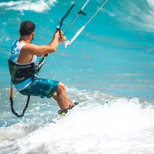 man kitesurfing in zanzibar