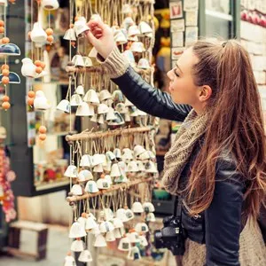 Woman buying souvenirs