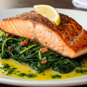Filete de salmón de piel crujiente
