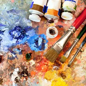 Artistic equipment: paint, brushes, spatula and art palette - San Antonio, Texas