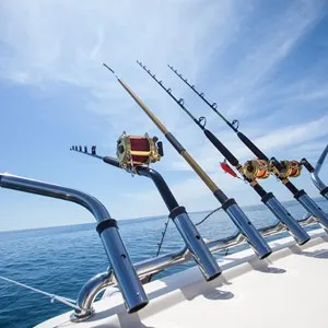 big game fishing, reels and rods.