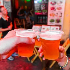 Glasses of Vietnamese beer, Hanoi, Vietnam